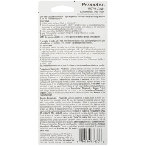 Permatex 81630 Ultra Red High Temperature Gasket Maker, 3 oz...