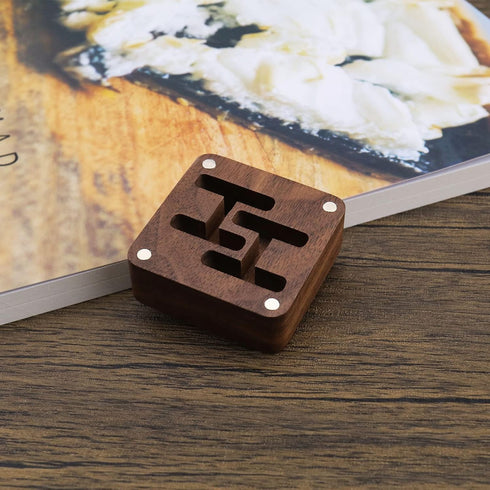 eMagTech Cufflink Box Wooden Cufflink Box Case Magnetic Cufflink Case Jewellery Organisers Accessories for Men Boys 4.7x4.7cm Brown...