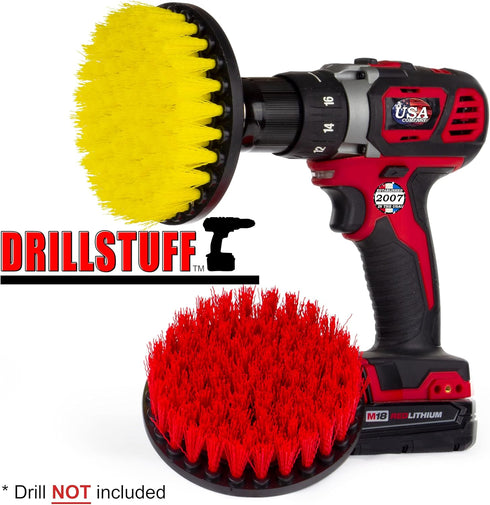 Cleaning Supplies - Drill Brush - Outdoor - Deck Brush - Concrete - Bird Bath - Hard Water Stain Remover - Bathroom Accessories - Shower Cleaner -...