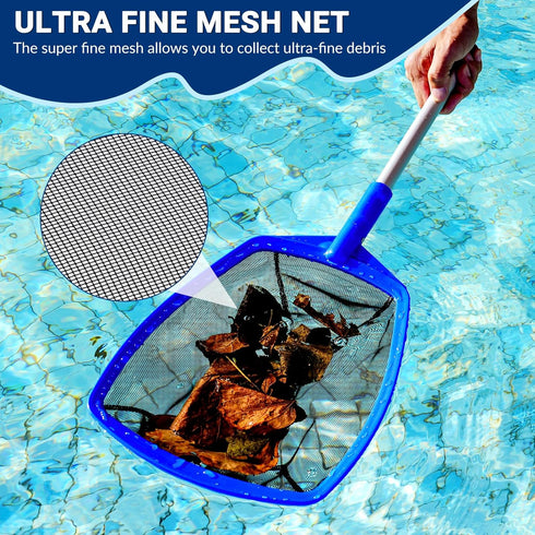 Pool Hot Tub Skimmer Spa Net - Pool Skimmer Net with Aluminum Pole, 26.4'', Ultra Fine Mesh Net Skimmer Rake, Swimming Pool Hand Leaf Skimmer Net,...