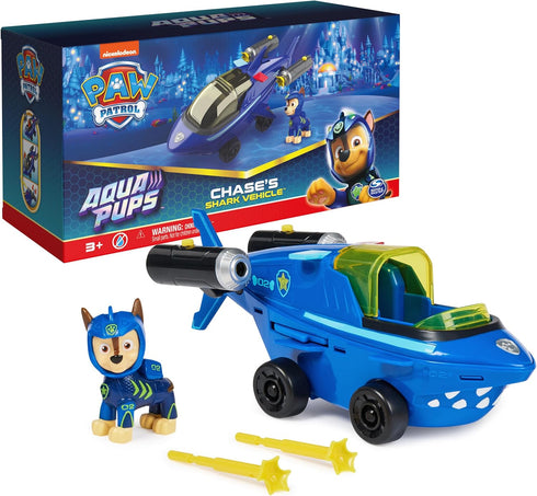 Paw Patrol Aqua Pups, Chase Transforming Shark Vehicle with Collectible Action Figure, Kids Toys for Ages 3 and up...