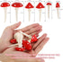 Juegoal Set of 6 Fairy Garden Miniature Mushrooms Statues, Glow in Dark Mini Red Mushroom Resin Figurines, Outdoor Garden Yard Art Accessories, Fl...