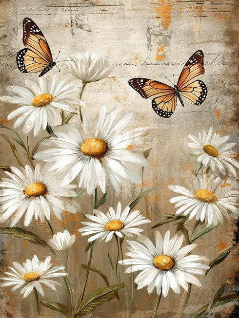 UPABLUNSO DIY 5D Diamond Art Kits Painting for Adults Daisy Flowers and Butterflies for Farmhouse Inspirational Quotes 12x16 inch...