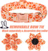 Fall Girl Dog Collar Flower Tie,Orange Maple Leafs Rugby Floral Dog Collar with Safety Metal Buckle Adjustable Puppy Collars for Small Medium Larg...
