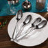 KEAWELL Premium Louis Hammered Serving Spoons, 18/10 Stainless Steel, Fine Spoon Set with Squared Edge, Dishwasher Safe, Silver Serving utensils (...