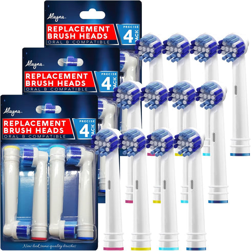 Replacement Toothbrush Heads Compatible with Oral B Braun- Pack of 12 Professional Electric Toothbrush Heads- Precision Refills for Oral-b 7000, C...