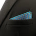 SHLAX&WING Blue Mens Pocket Square Silk Hanky Checkered 12.6 inches Large Size...