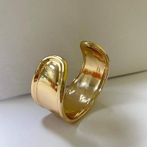 COLORFUL BLING Punk Twisted Gold Silver Open Wide Cuff Bracelet for Women Irregular Wave Chunky Cuff Bangle Armband Statement Party Jewelry...