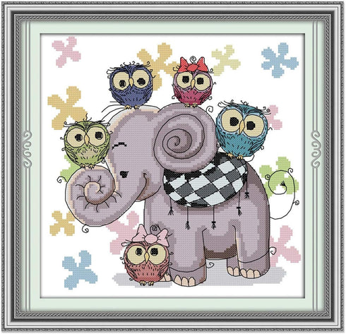 ITSTITCH Printed Cross Stitch Kits 11CT 15X15inch DIY Embroidery Starter Kits Easy Patterns Embroidery for Girls Crafts DMC Stamped Cross-Stitch S...