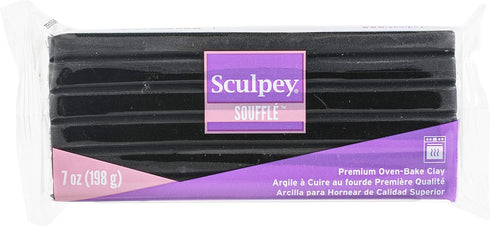 Sculpey Soufflé Polymer Oven-Bake Clay, Poppyseed Black, Non Toxic, 7 oz. bar, Great for jewelry making, holiday, DIY, mixed media and more! Premi...