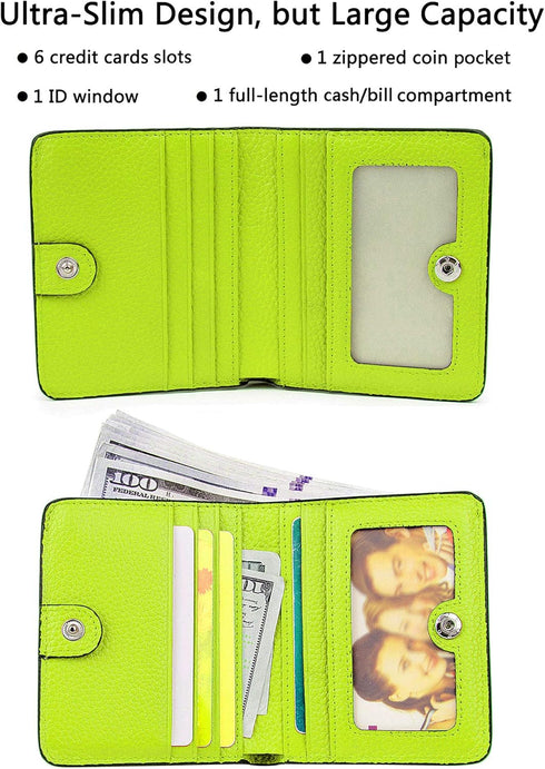 AINIMOER Small Leather Wallet for Women, Ladies Credit Card Holder RFID Blocking Women's Mini Bifold Pocket Purse...