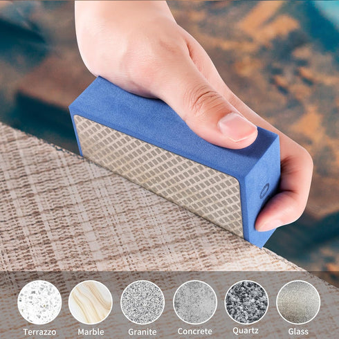 XKDOUS 6PCS Diamond Hand Polishing Pads,60/100/200/400/600/1000 Diamond Sanding Pads Tile Tools Polishing Pad Sanding Block Polishing for Ceramic ...