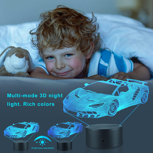 FlyonSea Race Car Gifts,Car Lamp Party Supplies 7 Color Changing Nightlight with Touch and Remote Control?Timer,Cars Light Birthday Christmas Gift...