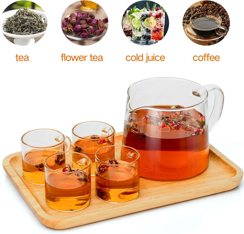 Glass Teapot 34oz/1000ml with Removable Stainless Steel Infuser Tea pot, Heatproof Borosilicate Glass Tea Make, Stovetop Safe Glass Tea Kettle for...