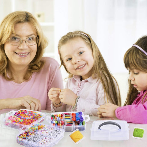 Peirich Jewelry Making Bead Kits, includes 44 Embroidery Floss with 3-Tier Organizer Storage Box with Threads, Over 4900 Beads for Friendship Brac...