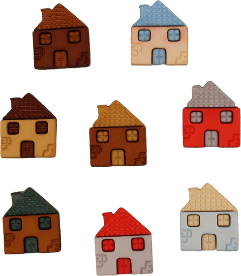 Buttons Galore Craft & Sewing Buttons - Lotsa Houses - 3 Packs (24 Buttons)...