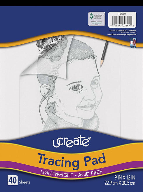 Pacon UCreate Tracing Pad, White, 9" x 12", 40 Sheets...