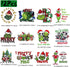 12 Sheets Christmas Iron on Decals for T-shirts Winter Xmas Heat Transfer Vinyl Design Cartoon Green Haired Monster Iron on Transfers Patch for Ha...
