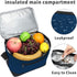 BuyAgain Lunch Bag, 600D Poly Small 6 Can Insulated Reusable Lunch Cooler Bag PEVA Water-resistant Lining for Women Men Adult Work, Navy Blue...