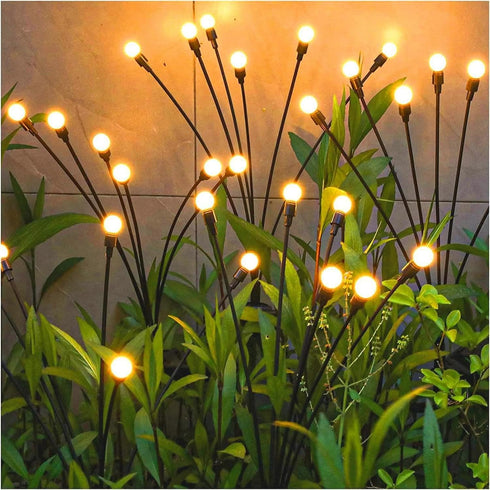 Solar Garden Lights 1 Pack 8 Led flower bed lights- Beautiful and Decorative Outdoor Patio Decor with Swaying Fairy Lights - Ground Solar Lights f...