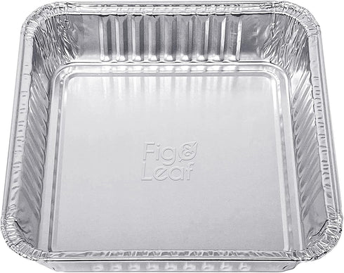 Fig & Leaf (20 Pack) 7” x 7” Square Baking Cake Pans| Disposable Aluminum Foil Tins l Portable Food Containers l Perfect for Roasting Toaster Oven...