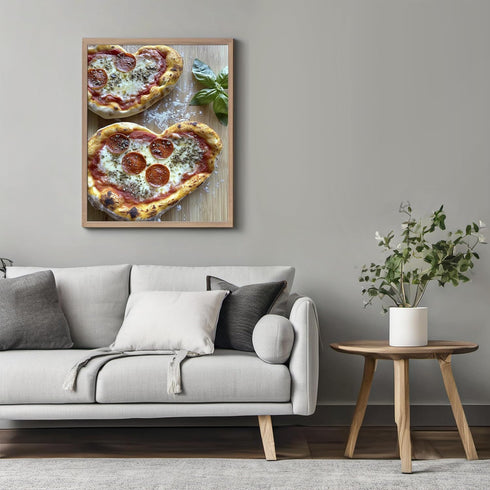Posterizer 1 pcs-cute romantic heart pizzas-Valentine's themed poster -2-Romantic Art-Holiday Poster Collection-Chic Home and Kitchen Decor - unfr...