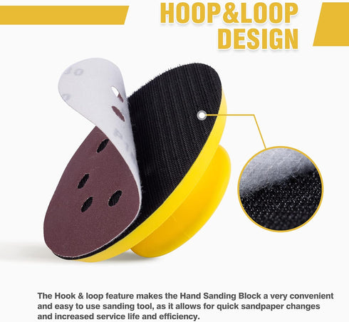 Sanding Block 3 PCS Hook and Loop Sanding Block and 1 PCS Mouse Sander 1 Pack Round and Mouse Sanding Block Set for Woodworking Furniture Making A...