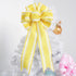 HUIHUANG Yellow Stripe Ribbon Wired Edge Craft Ribbon Yellow Burlap Ribbon Summer Lemon Wreath Ribbon 2.5 Inch X 10 Yards for DIY Crafts Bows Wrea...