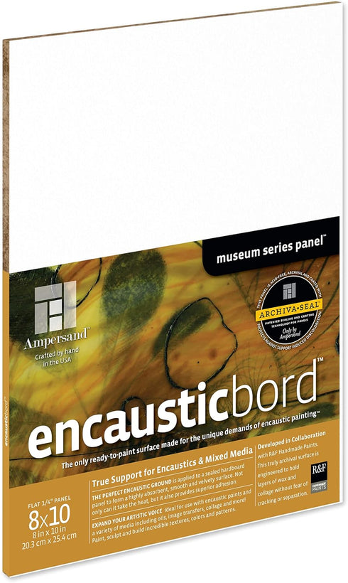 Ampersand Art Supply Wood Painting Panel: Museum Series Encausticbord, 1/8 Inch Depth, 8" x 10"...