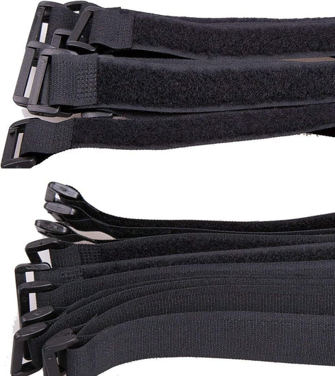 25pcs Black Reusable Fastening Cable Straps, Hook and Loop Cable Tie Down Straps 1" x 18"...