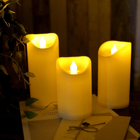iZAN 1PCS Battery Operated Flameless LED Candle with Timer Outdoor Waterproof Flickering Decorative Light for Halloween Thanksgiving Christmas Hom...