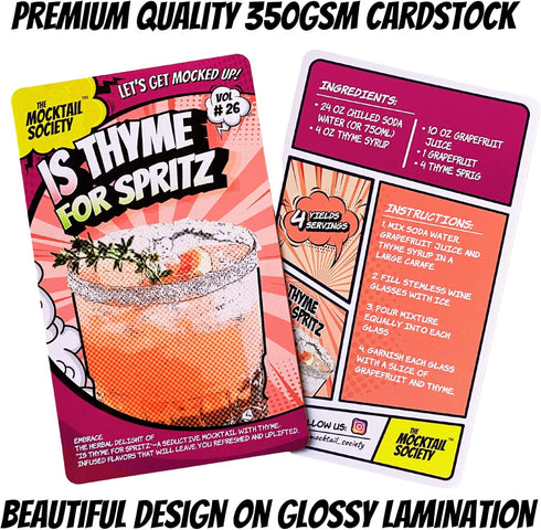50 Premium Non-Alcoholic Mocktail Recipe Cards for Non-Alcoholic Cocktails - Elevate Your Drink Experience with Expert Mixology Tips and Recipes...