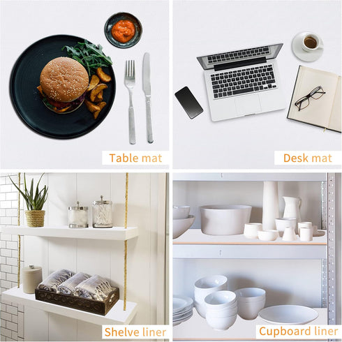 Kitchen Shelf Liner Drawer Liners, Non-Adhesive Refrigerator Liners Waterproof Fridge Mats with Strong Durable Kitchen Cabinets Mat for Drawers, S...