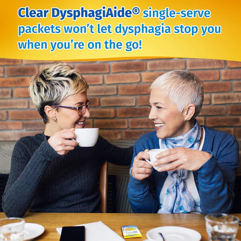 Clear DysphagiAide - Instant Beverage and Food Thickener, Box of 20 Level 3 Single Serve Packets - Moderately Thick (Honey-Like Thickness)...