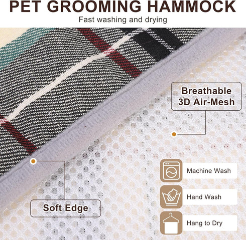 BEAUTYZOO Dog Grooming Hammock for Small Dogs Cat- Dog Sling for Nail Trimming/Clipping- Dog Hanging Harness Holder with Thick Fabric Neck Support...