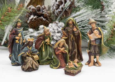 Kurt S. Adler Kurt Adler 3.5-Inch Resin, 7-Piece Nativity Set, Multi for Christmas...