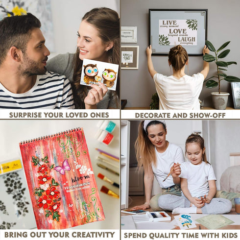 CrafTreat Stencils for Painting on Wood, Canvas and Fabric - Clock and Key & Eiffel Tower Script - 2 Pcs - Size: A4 (8.3 x 11.7 Inch) Each - Reusa...