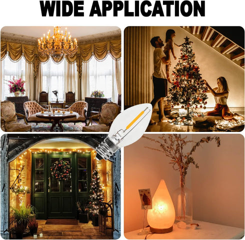C7 0.6W 2700K Featuring Standard E12 LED Bulb Candelabra Base Replacement Night Light 6 Pack...