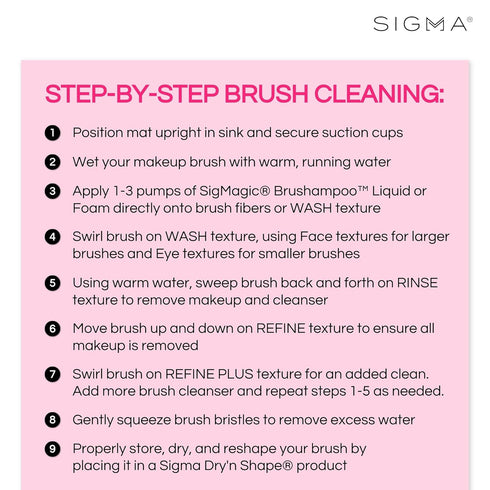 Sigma Beauty Makeup Brush Cleaner Mat – Sigma Spa Express Silicone Makeup Brush Cleaning Mat with Suction Cups for Cleaning Makeup Brushes, Compac...