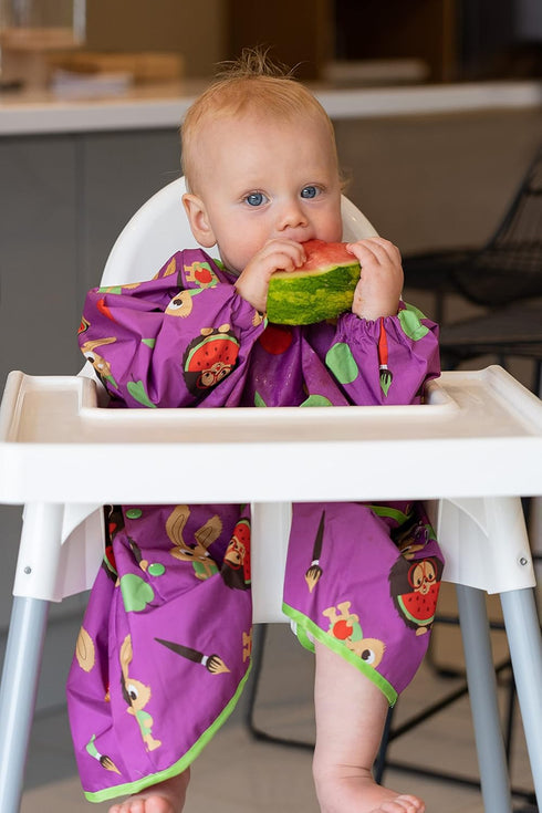 Tidy Tot - Long Baby Bib - Mess Proof Long Sleeve Feeding Smock with Large Food Catcher Pocket - Waterproof Bib...