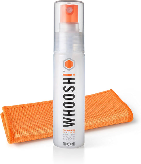 WHOOSH! Screen Cleaner Spray and Wipe - 1 fl oz + 1 Microfiber Cleaning Cloth - Travel Size Lens Cleaner for Car, Computer, Laptop, iPad, MacBook,...