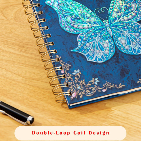 Spiral Notebook Journal-Journal for Women-College Ruled Journals for Writing-B5 3D Butterfly Embossed Hardcover Notebooks -192 Pages Lined Paper f...