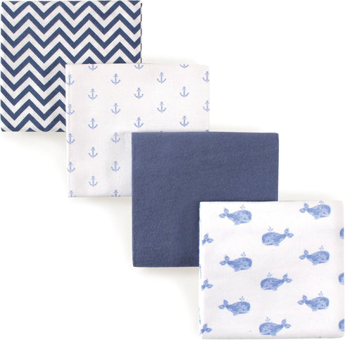 Hudson Baby Unisex Baby Cotton Flannel Receiving Blankets, Whale, One Size...