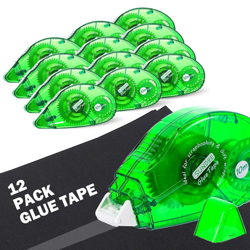 Double Sided Adhesive Scrapbook Runner Tape Roller,12 Packs Permanent Adhesive Dots Roller Applicator,Power Mini Glue Tape for Smooth Application,...