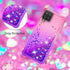 for Samsung Galaxy A12 Case with Tempered Glass Screen Protector,Women Girls Glitter Bling Floating Liquid Cute Soft TPU Shockproof Protective Pho...
