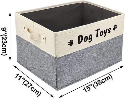 PET ARTIST Dog Toy Basket - Foldable Dog Toy Bin with Comfortable Handles - Collapsible Dog Toy Storage Box for Pet Toys, Dog Coat, Dog Accessorie...