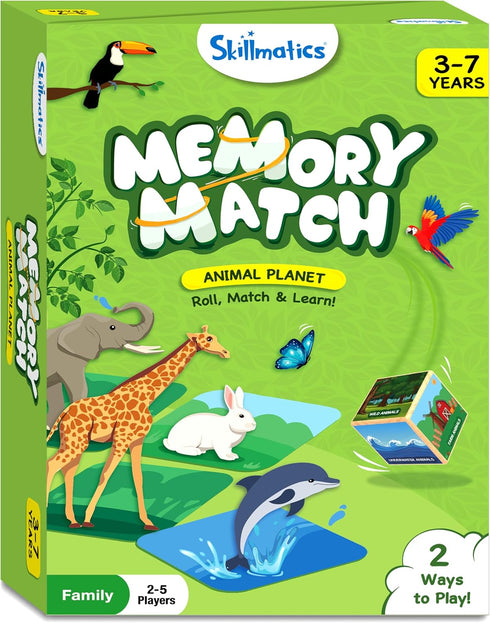 Skillmatics Board Game - Memory Match Animals, Fun & Fast Memory Game for Kids, Preschoolers, Toddlers, Gifts for Boys & Girls Ages 3, 4, 5, 6, 7...