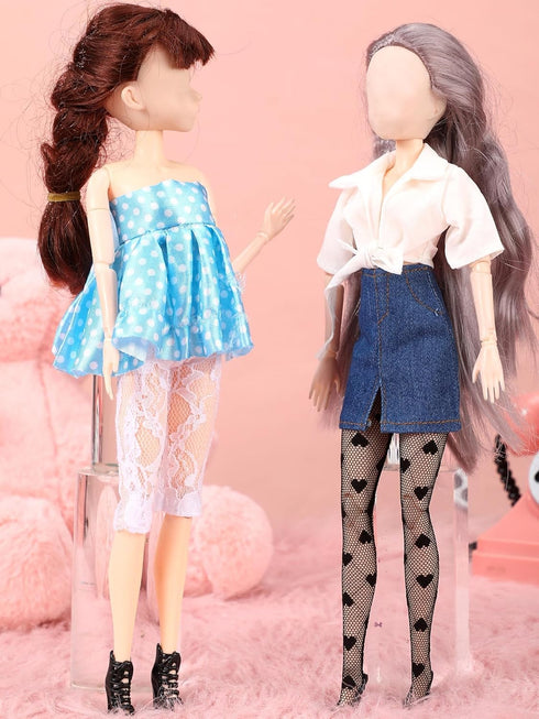 Sotiff 10 Pairs Doll Lace Stockings Handmade Long Sock Female Doll Socks Legging Casual Accessories for DIY Baby Doll Clothes Toy (Mesh Style)...