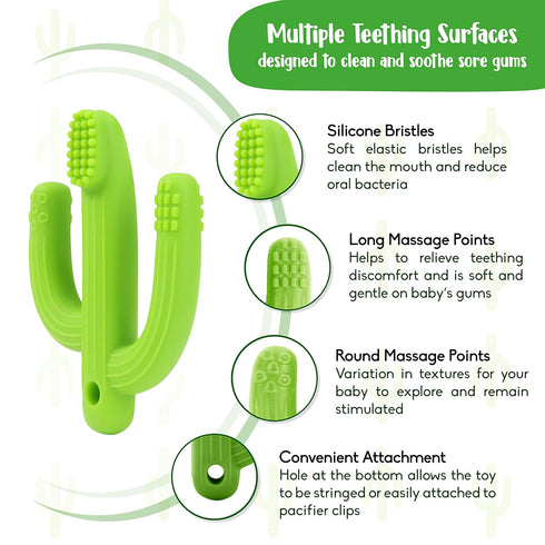 Cactus Baby Teething Toys for Babies 0-6 Months or 6-12 Months | Self-Soothing Pain Relief Soft Baby Teether Toys for Babies, Toddlers, Infants, B...