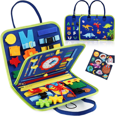 Guolely Busy Board Montessori Toy for 1 2 3 4 Year Old Toddlers - Educational Activity Developing Sensory Board for Fine Basic Dress Motor Skills ...